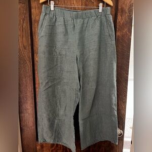 Eileen Fisher Organic Linen Wide Leg Ankle Pants